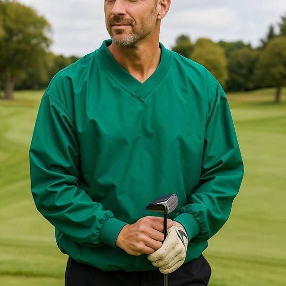 Augusta Sportswear Green Micro Poly Lined Golf Windshirt Mens size Small - Picture 1 of 10